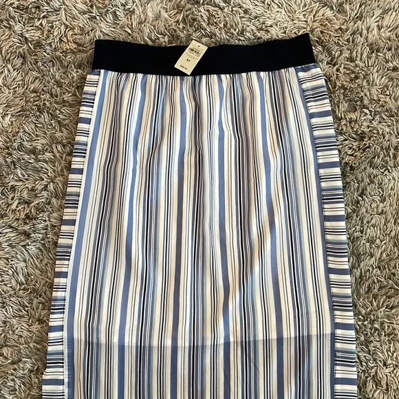 Ann Taylor Blue & White Striped Elastic Waist Maxi Skirt - Picture 3 of 6